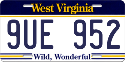 WV license plate 9UE952