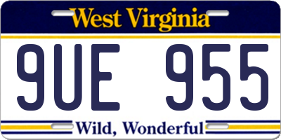 WV license plate 9UE955