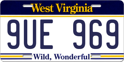 WV license plate 9UE969