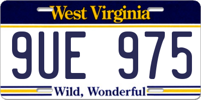 WV license plate 9UE975