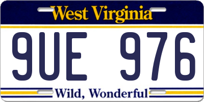 WV license plate 9UE976