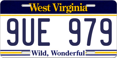 WV license plate 9UE979