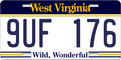 WV license plate 9UF176