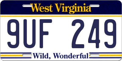 WV license plate 9UF249