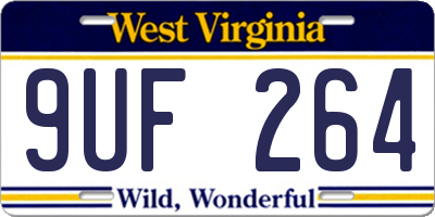WV license plate 9UF264