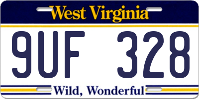 WV license plate 9UF328