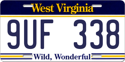 WV license plate 9UF338