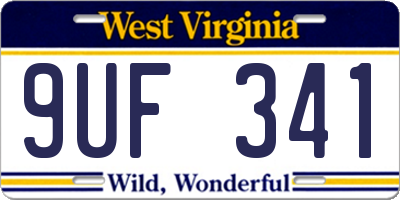 WV license plate 9UF341