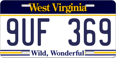 WV license plate 9UF369