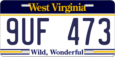 WV license plate 9UF473