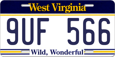WV license plate 9UF566