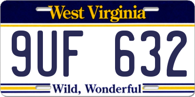 WV license plate 9UF632