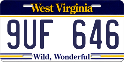 WV license plate 9UF646
