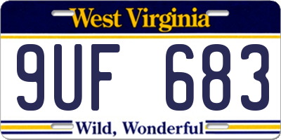 WV license plate 9UF683