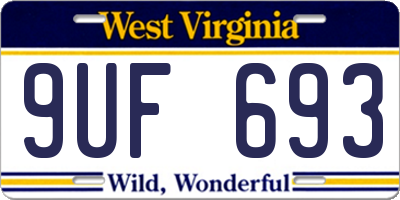 WV license plate 9UF693