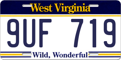 WV license plate 9UF719
