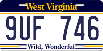 WV license plate 9UF746