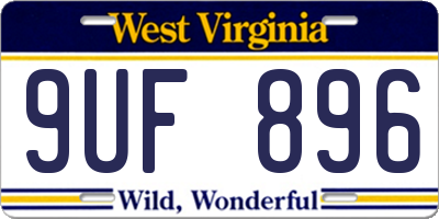 WV license plate 9UF896