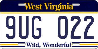 WV license plate 9UG022