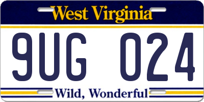 WV license plate 9UG024