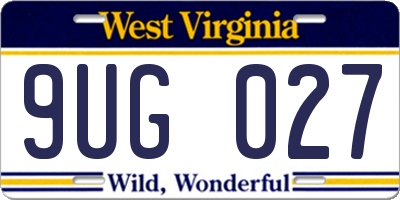 WV license plate 9UG027