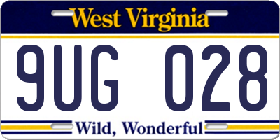 WV license plate 9UG028
