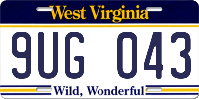 WV license plate 9UG043
