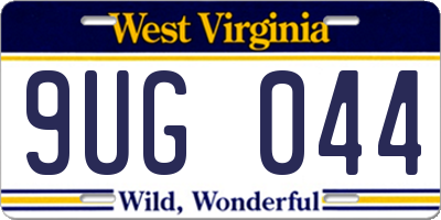 WV license plate 9UG044