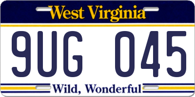 WV license plate 9UG045