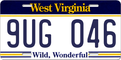 WV license plate 9UG046