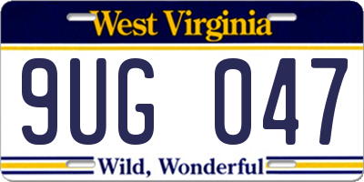 WV license plate 9UG047
