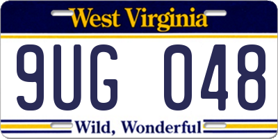 WV license plate 9UG048