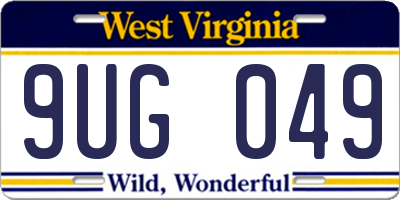 WV license plate 9UG049
