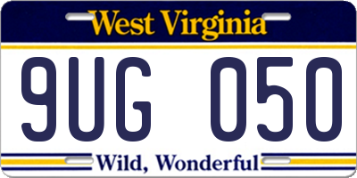 WV license plate 9UG050