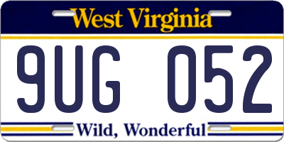 WV license plate 9UG052