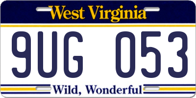 WV license plate 9UG053