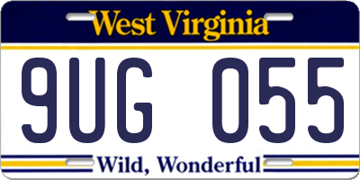 WV license plate 9UG055