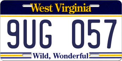 WV license plate 9UG057