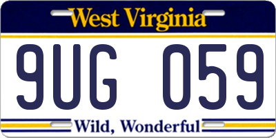 WV license plate 9UG059