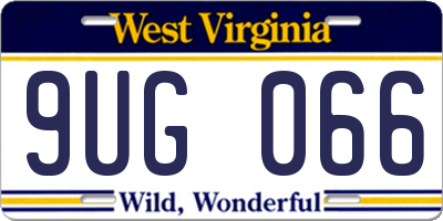WV license plate 9UG066
