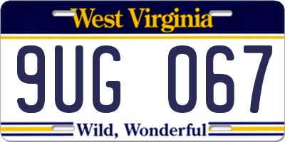 WV license plate 9UG067