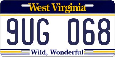 WV license plate 9UG068