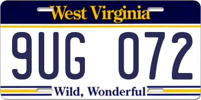 WV license plate 9UG072
