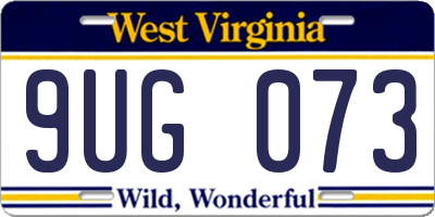 WV license plate 9UG073