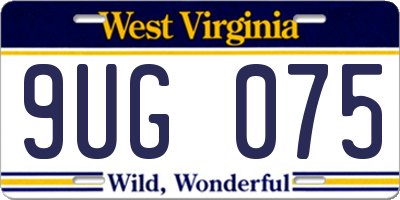 WV license plate 9UG075