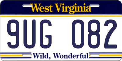 WV license plate 9UG082