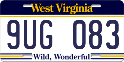 WV license plate 9UG083