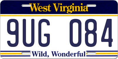 WV license plate 9UG084