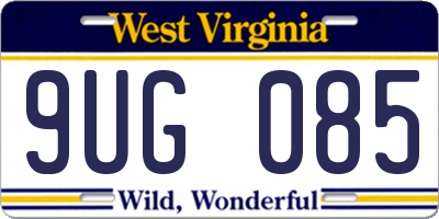 WV license plate 9UG085