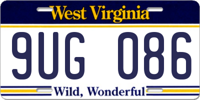 WV license plate 9UG086